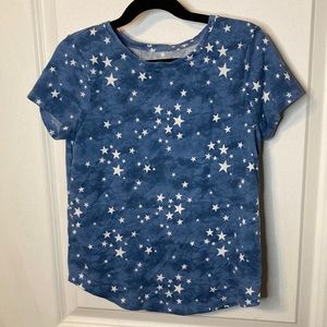 SO blue short sleeve shirt with stars medium (8)